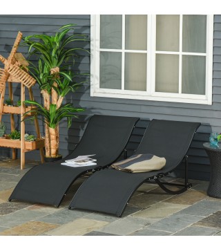 Set de 2 Tumbonas Plegables