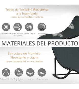 Set de 2 Tumbonas Plegables