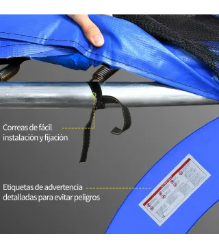 Cubierta de Protección Acolchada Borde de Seguridad para Trampolines Cama Elástica con Diámetro Ø305 cm Azul