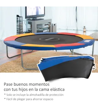 Cubierta de Protección Acolchada Borde de Seguridad para Trampolines Cama Elástica con Diámetro Ø305 cm Multicolor