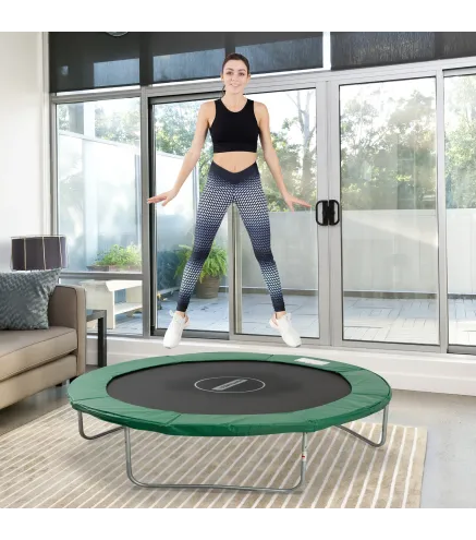 Cubierta de Protección Acolchada Borde de Seguridad para Trampolines Cama Elástica con Diámetro Ø305 cm Verde