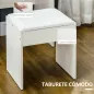 Tocador de Maquillaje con Taburete y Espejo de Estilo Moderno con 4 Cajones 4 Compartimientos 80x38x143 cm Blanco