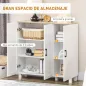 Aparador de Salón Mueble Buffet con 3 Puertas y Estantes Ajustables para Cocina Comedor Estilo Nórdico 90x30x90 cm Blanco
