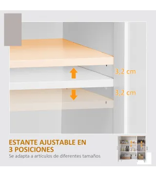 Aparador de Salón Mueble Buffet con 3 Puertas y Estantes Ajustables para Cocina Comedor Estilo Nórdico 90x30x90 cm Blanco