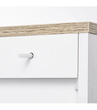 Aparador de Salón Mueble Buffet con 3 Puertas y Estantes Ajustables para Cocina Comedor Estilo Nórdico 90x30x90 cm Blanco
