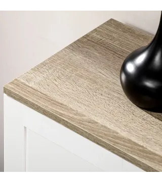 Aparador de Salón Mueble Buffet con 3 Puertas y Estantes Ajustables para Cocina Comedor Estilo Nórdico 90x30x90 cm Blanco