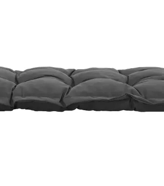 Cojín para Banco de Jardín Acolchado con Cuerdas de Sujeción y Relleno Grueso para Exterior e Interior 100x40x10 cm Gris