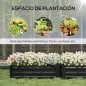Juego de 2 Jardineras Exterior Grandes de Acero Galvanizado Huertos Urbanos para Terraza Jardín 100x50x30 cm Negro