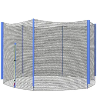 Red de Trampolín Redondo Ø244 cm para Exterior con Anti-UV y Puerta con Cremallera para 6 Postes Rectos Azul