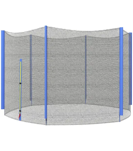 Red de Trampolín Redondo Ø244 cm para Exterior con Anti-UV y Puerta con Cremallera para 6 Postes Rectos Azul