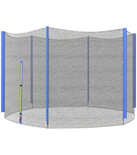 Red de Trampolín Redondo Ø244 cm para Exterior con Anti-UV y Puerta con Cremallera para 6 Postes Rectos Azul