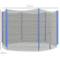 Red de Trampolín Redondo Ø244 cm para Exterior con Anti-UV y Puerta con Cremallera para 6 Postes Rectos Azul