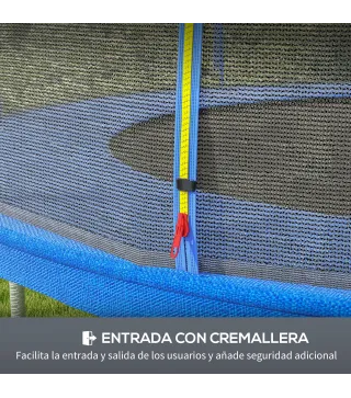 Red de Trampolín Redondo Ø244 cm para Exterior con Anti-UV y Puerta con Cremallera para 6 Postes Rectos Azul