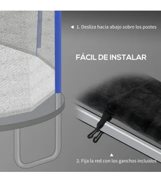 Red de Trampolín Redondo Ø244 cm para Exterior con Anti-UV y Puerta con Cremallera para 6 Postes Rectos Azul