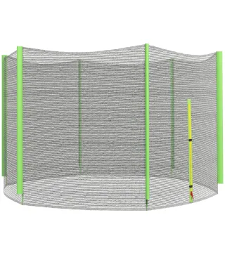 Red de Seguridad para Cama Elástica Ø244 para Exterior con Anti-UV y Puerta con Cremallera para 6 Postes Rectos Verde