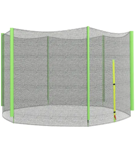 Red de Seguridad para Cama Elástica Ø244 para Exterior con Anti-UV y Puerta con Cremallera para 6 Postes Rectos Verde