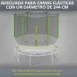 Red de Seguridad para Cama Elástica Ø244 para Exterior con Anti-UV y Puerta con Cremallera para 6 Postes Rectos Verde