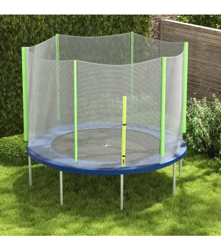 Red de Seguridad para Cama Elástica Ø244 para Exterior con Anti-UV y Puerta con Cremallera para 6 Postes Rectos Verde