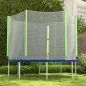 Red de Seguridad para Cama Elástica Ø244 para Exterior con Anti-UV y Puerta con Cremallera para 6 Postes Rectos Verde