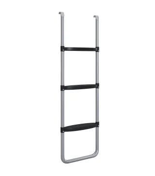 Escalera para Cama Elástica de 3 o 2 Escalones con Escalones Anchos y 2 Ganchos Carga 120 kg 110x32 cm Plata