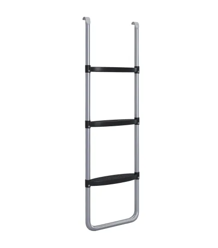 Escalera para Cama Elástica de 3 o 2 Escalones con Escalones Anchos y 2 Ganchos Carga 120 kg 110x32 cm Plata