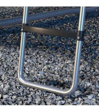 Escalera para Cama Elástica de 3 o 2 Escalones con Escalones Anchos y 2 Ganchos Carga 120 kg 110x32 cm Plata