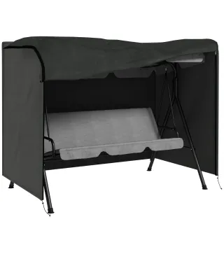 Funda para Balancín de Jardín con Cremallera Cubierta para Muebles de Exterior 205x124x164 cm Gris Oscuro