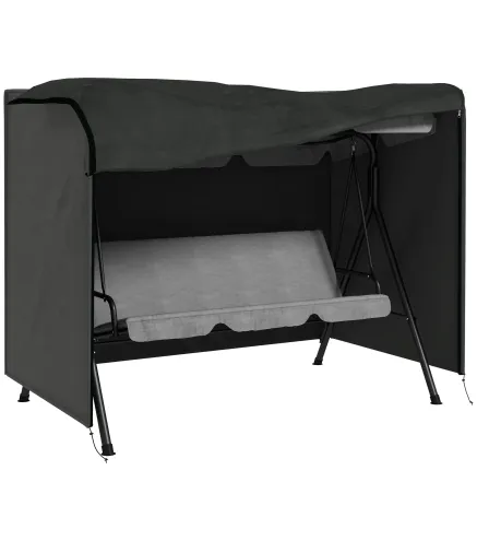 Funda para Balancín de Jardín con Cremallera Cubierta para Muebles de Exterior 205x124x164 cm Gris Oscuro