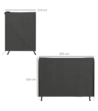Funda para Balancín de Jardín con Cremallera Cubierta para Muebles de Exterior 205x124x164 cm Gris Oscuro