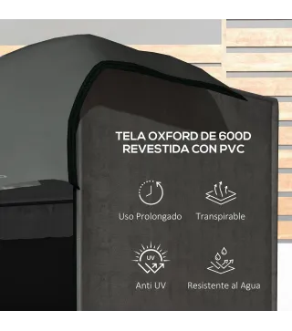 Funda para Balancín de Jardín con Cremallera Cubierta para Muebles de Exterior 205x124x164 cm Gris Oscuro