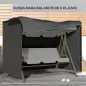 Funda para Balancín de Jardín con Cremallera Cubierta para Muebles de Exterior 205x124x164 cm Gris Oscuro