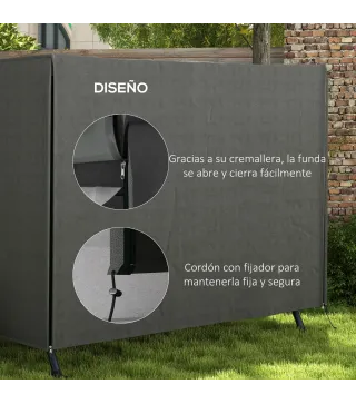 Funda para Balancín de Jardín con Cremallera Cubierta para Muebles de Exterior 205x124x164 cm Gris Oscuro