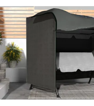 Funda para Balancín de Jardín con Cremallera Cubierta para Muebles de Exterior 205x124x164 cm Gris Oscuro
