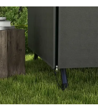 Funda para Balancín de Jardín con Cremallera Cubierta para Muebles de Exterior 205x124x164 cm Gris Oscuro