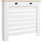 Cubre Radiadores de MDF con 2 Cajones Cubierta para Radiador para Salón Dormitorio Pasillo 111x19x95,5 cm Blanco