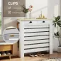 Cubre Radiadores de MDF con 2 Cajones Cubierta para Radiador para Salón Dormitorio Pasillo 111x19x95,5 cm Blanco