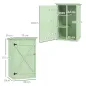 Armario de Jardín de Madera para Exterior para Herramientas con 2 Estantes y Techo Asfáltico 75x56x115 cm Verde
