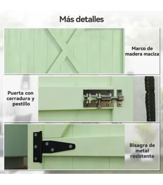 Armario de Jardín de Madera para Exterior para Herramientas con 2 Estantes y Techo Asfáltico 75x56x115 cm Verde