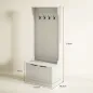 Perchero Zapatero con Banco de Almacenamiento 4 Ganchos Estilo Moderno 71,5x39,5x170 cm Blanco
