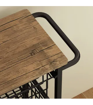 Carrito Verdulero para Cocina con 4 Cestas Deslizables y Marco de Acero 49,5x31x91 cm Roble