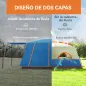 Tienda de Campaña Familiar 5 Personas con 2 Habitaciones Zona de Estar y Protección Impermeable 430x305 cm Gris y Azul