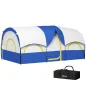 Tienda de Campaña Familiar para 4-6 Personas Impermeable con Dormitorios Independientes 435x251x195 cm Azul y Blanco