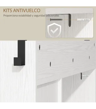 Zapatero Estrecho con 2 Cajones Abatibles Estantes Ajustables para 12 Pares para Espacio Reducido 106,7x26x116cm Blanco