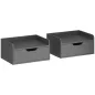 Set de 2 Mesitas de Noche de Pared Mesillas Flotantes con 1 Cajón para Dormitorio Habitación 40x30x19,5 cm Negro