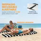 Conjunto de 2 Esterillas de Playa Plegable con Respaldo Ajustable Reposacabezas Acolchado 150x50x2 cm Gris y Blanco