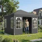Carpa Plegable 3x3 m Pop-up con UPF50+ 4 Laterales Desmontables Altura Ajustable y Bolsa de Transporte Gris Oscuro