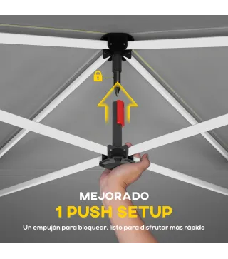 Carpa Plegable 3x3 m Pop-up con UPF50+ 4 Laterales Desmontables Altura Ajustable y Bolsa de Transporte Gris Oscuro