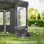 Carpa Plegable 3x3 m Pop-up con UPF50+ 4 Laterales Desmontables Altura Ajustable y Bolsa de Transporte Gris Oscuro