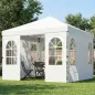 Carpa Plegable 3x3 m Pop-up con UPF50+ 4 Laterales Desmontables Altura Ajustable y Bolsa de Transporte Blanco