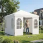 Carpa Plegable 3x3 m Pop-up con UPF50+ 4 Laterales Desmontables Altura Ajustable y Bolsa de Transporte Blanco